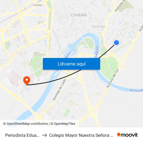 Periodista Eduardo Baro to Colegio Mayor Nuestra Señora De La Asunción map