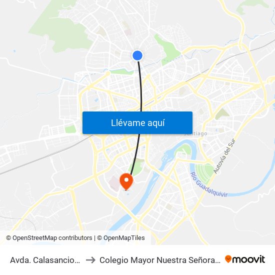 Avda. Calasancio (Brillante) to Colegio Mayor Nuestra Señora De La Asunción map