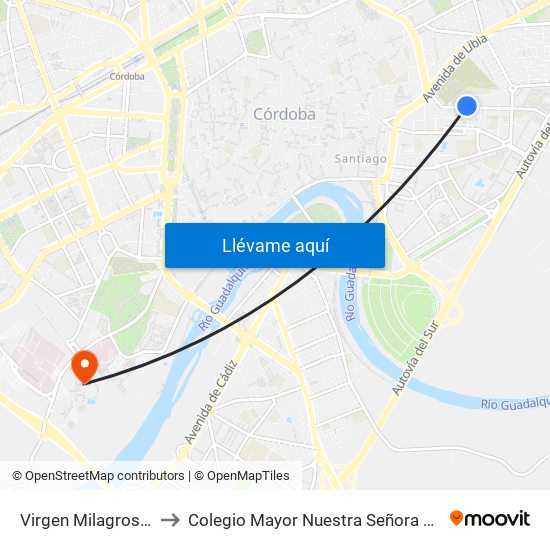 Virgen Milagrosa 2ª D.C. to Colegio Mayor Nuestra Señora De La Asunción map