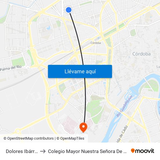 Dolores Ibárruri 1ª to Colegio Mayor Nuestra Señora De La Asunción map