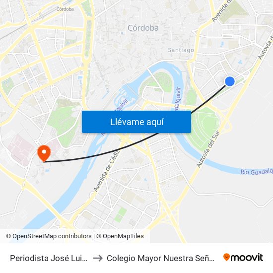 Periodista José Luis De Córdoba to Colegio Mayor Nuestra Señora De La Asunción map