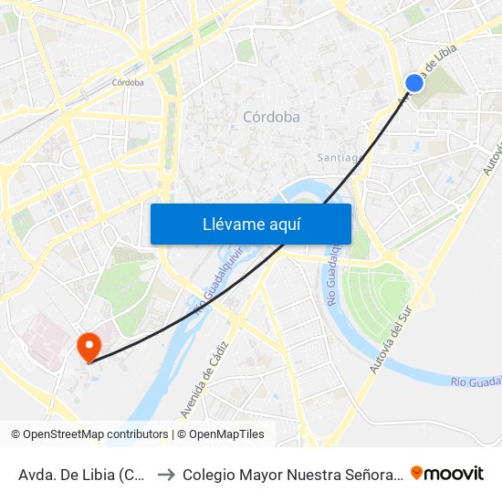 Avda. De Libia (Cementerio) to Colegio Mayor Nuestra Señora De La Asunción map