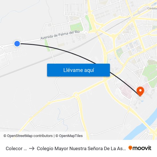 Colecor Dc to Colegio Mayor Nuestra Señora De La Asunción map
