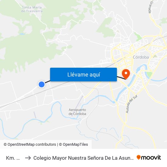 Km. 9.5 to Colegio Mayor Nuestra Señora De La Asunción map