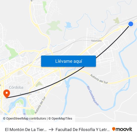 El Montón De La Tierra to Facultad De Filosofía Y Letras map
