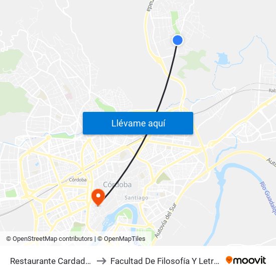 Restaurante Cardador to Facultad De Filosofía Y Letras map
