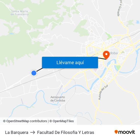 La Barquera to Facultad De Filosofía Y Letras map