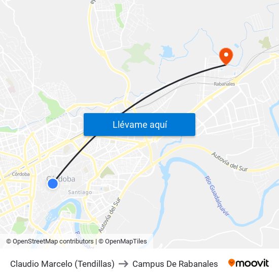 Claudio Marcelo (Tendillas) to Campus De Rabanales map