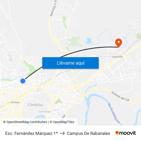 Esc. Fernández Márquez 1ª to Campus De Rabanales map