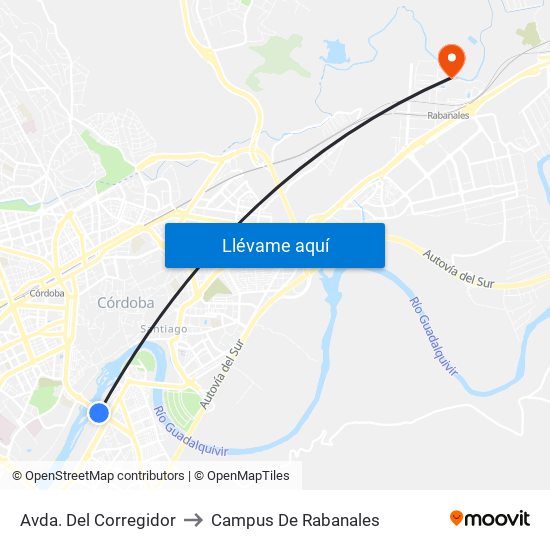 Avda. Del Corregidor to Campus De Rabanales map