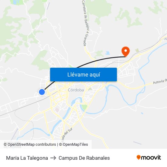 María La Talegona to Campus De Rabanales map