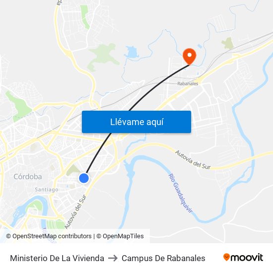 Ministerio De La Vivienda to Campus De Rabanales map