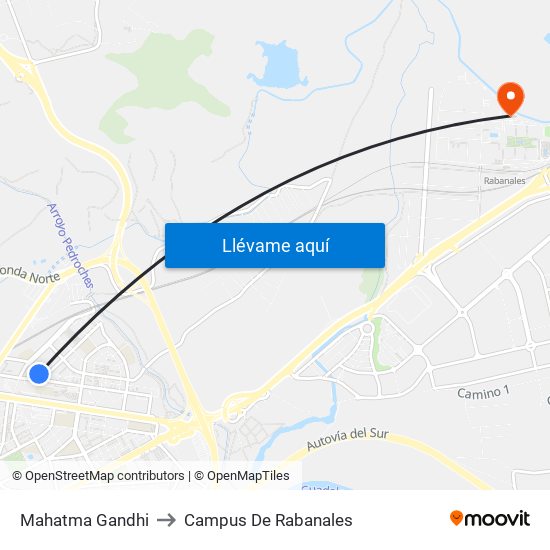 Mahatma Gandhi to Campus De Rabanales map