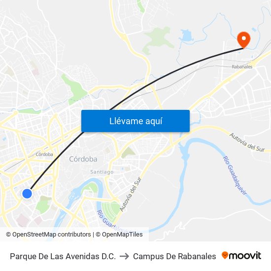 Parque De Las Avenidas D.C. to Campus De Rabanales map