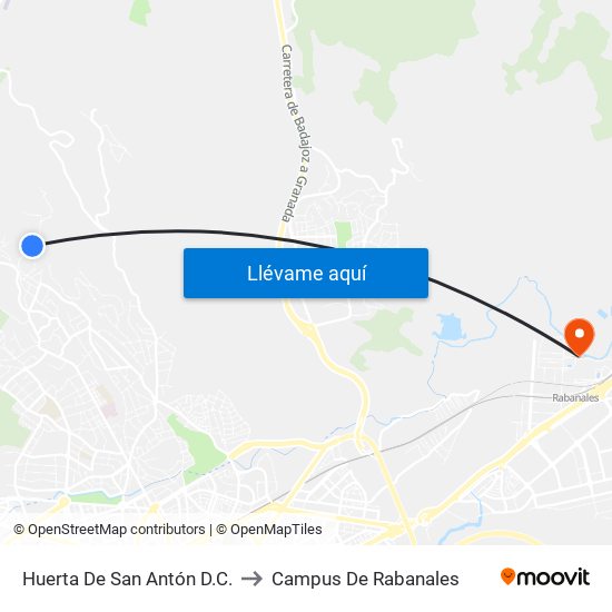 Huerta De San Antón D.C. to Campus De Rabanales map