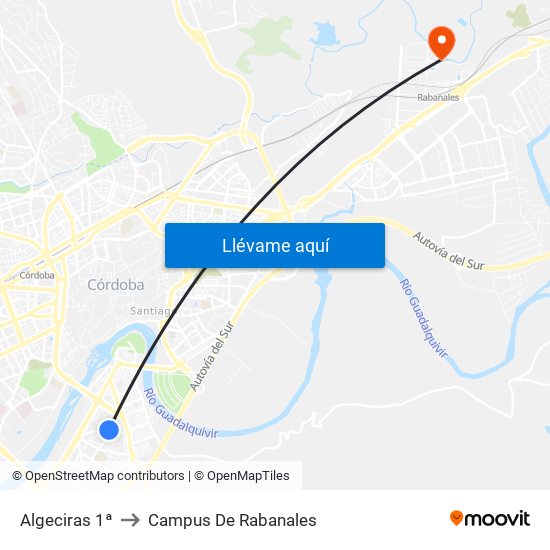 Algeciras 1ª to Campus De Rabanales map