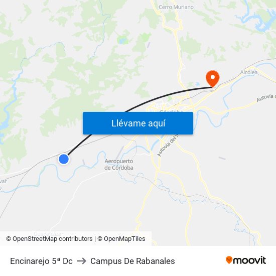 Encinarejo 5ª Dc to Campus De Rabanales map