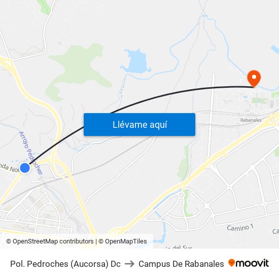 Pol. Pedroches (Aucorsa) Dc to Campus De Rabanales map