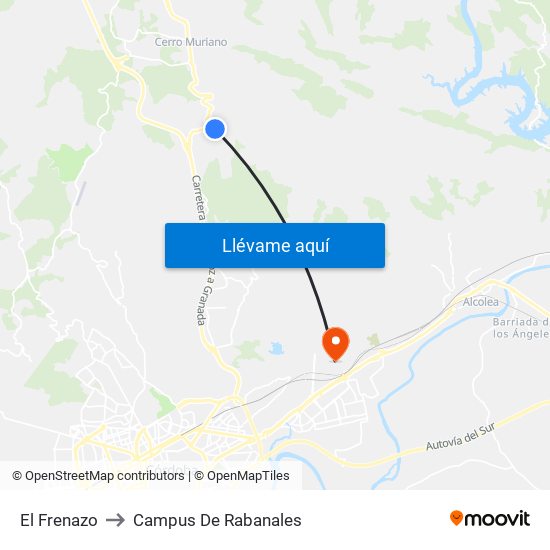 El Frenazo to Campus De Rabanales map