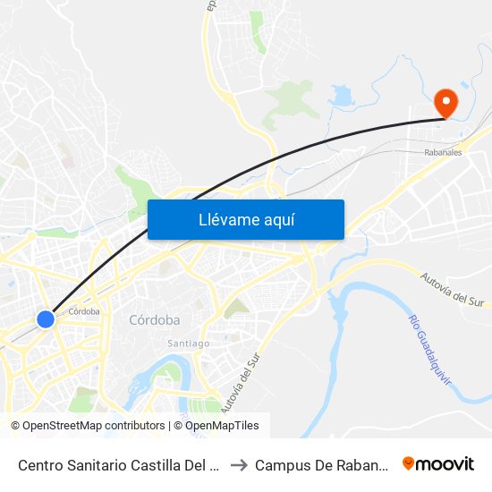 Centro Sanitario Castilla Del Pino to Campus De Rabanales map