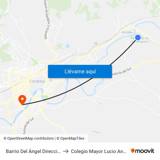 Barrio Del Ángel Dirección Prisión to Colegio Mayor Lucio Anneo Séneca map