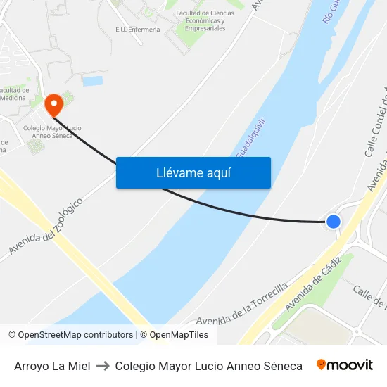 Arroyo La Miel to Colegio Mayor Lucio Anneo Séneca map