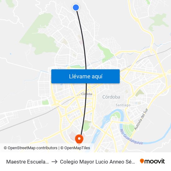 Maestre Escuela 1ª to Colegio Mayor Lucio Anneo Séneca map