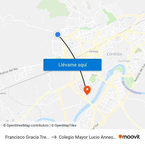 Francisco Gracia Trenas 2ª to Colegio Mayor Lucio Anneo Séneca map