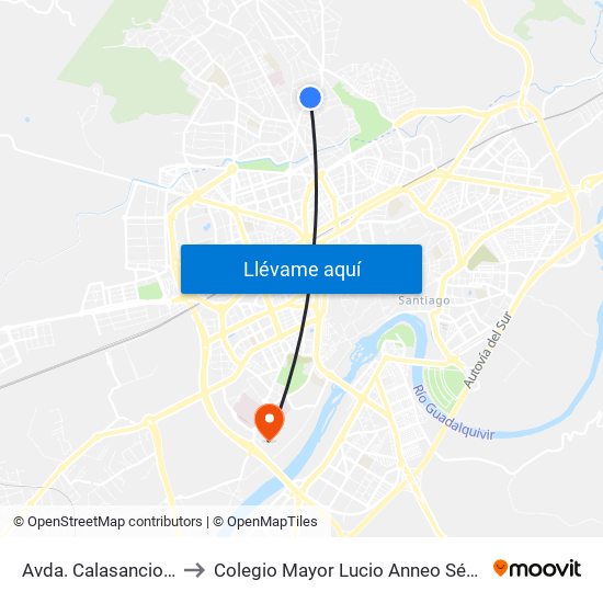 Avda. Calasancio 2ª to Colegio Mayor Lucio Anneo Séneca map