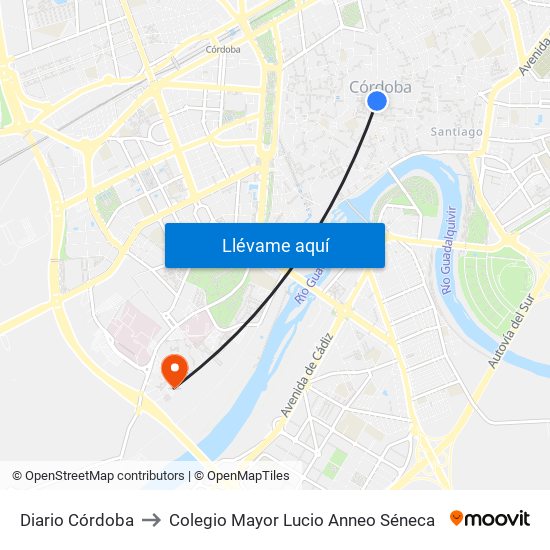 Diario Córdoba to Colegio Mayor Lucio Anneo Séneca map