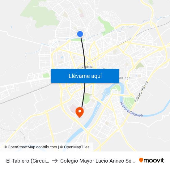 El Tablero (Circuito) to Colegio Mayor Lucio Anneo Séneca map