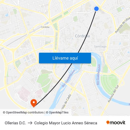 Ollerías D.C. to Colegio Mayor Lucio Anneo Séneca map