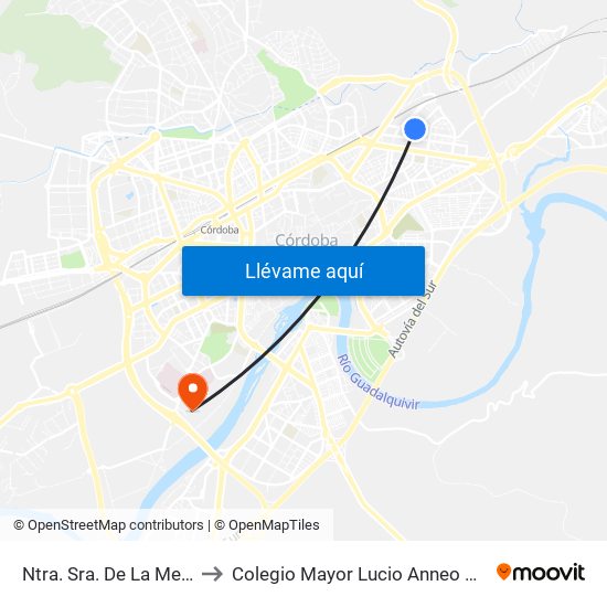 Ntra. Sra. De La Merced to Colegio Mayor Lucio Anneo Séneca map