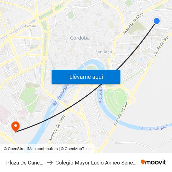 Plaza De Cañero to Colegio Mayor Lucio Anneo Séneca map