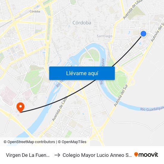 Virgen De La Fuensanta to Colegio Mayor Lucio Anneo Séneca map