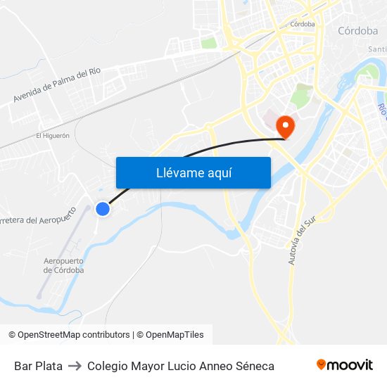 Bar Plata to Colegio Mayor Lucio Anneo Séneca map