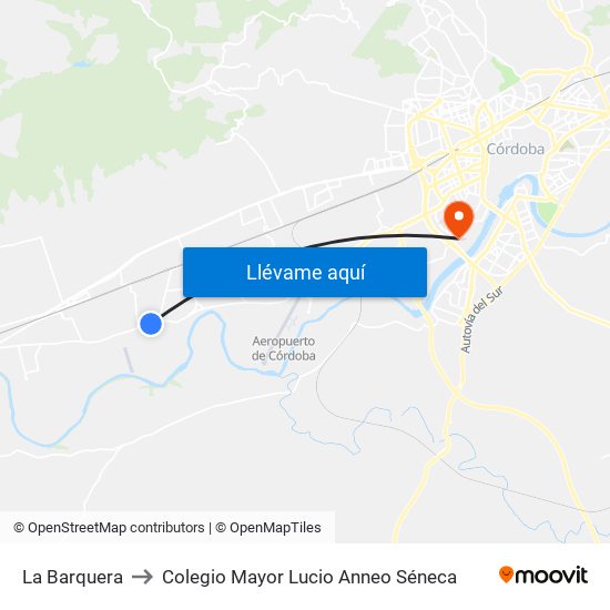 La Barquera to Colegio Mayor Lucio Anneo Séneca map