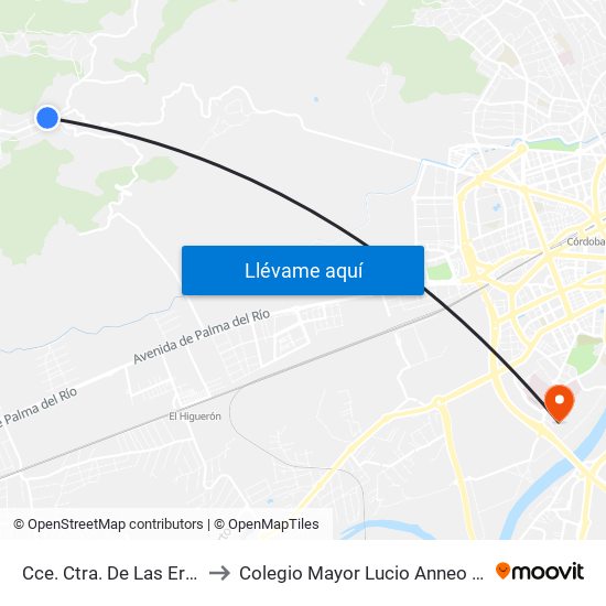 Cce. Ctra. De Las Ermitas to Colegio Mayor Lucio Anneo Séneca map