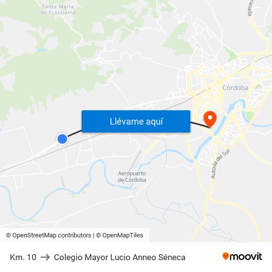 Km. 10 to Colegio Mayor Lucio Anneo Séneca map