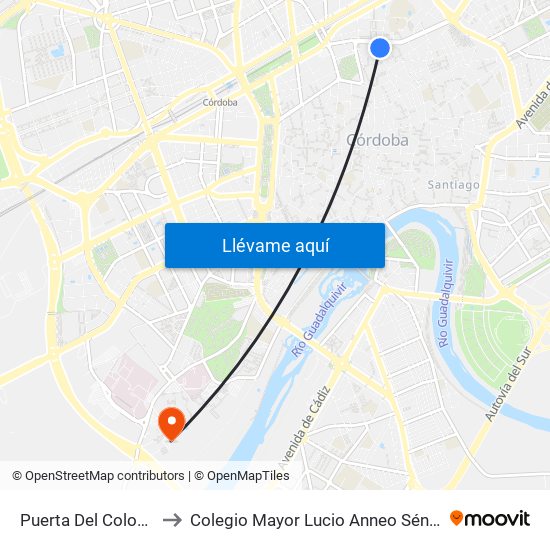 Puerta Del Colodro to Colegio Mayor Lucio Anneo Séneca map
