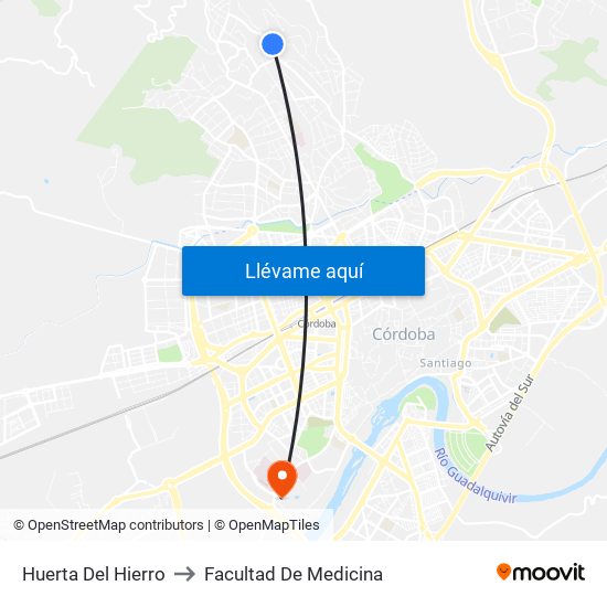 Huerta Del Hierro to Facultad De Medicina map