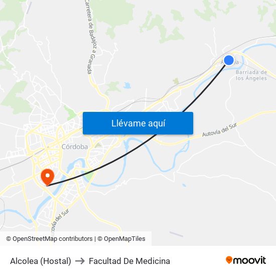 Alcolea (Hostal) to Facultad De Medicina map