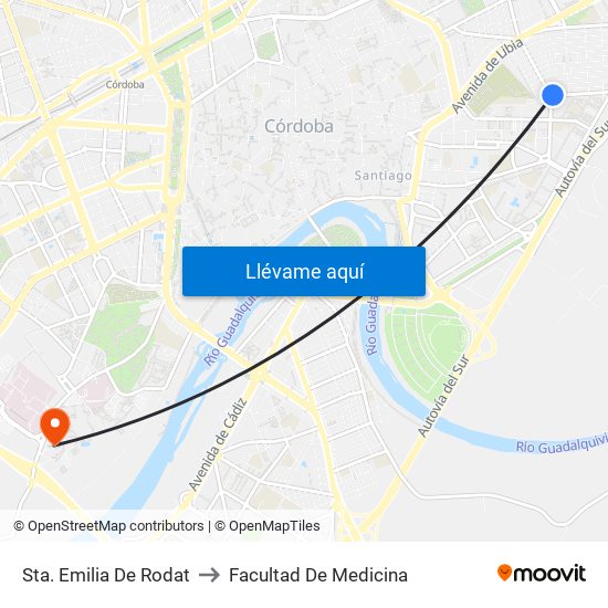 Sta. Emilia De Rodat to Facultad De Medicina map
