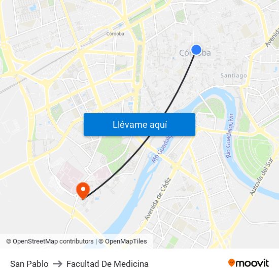San Pablo to Facultad De Medicina map