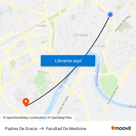 Padres De Gracia to Facultad De Medicina map