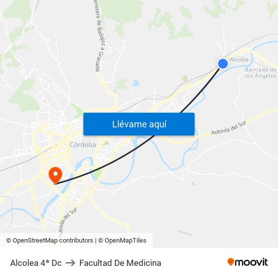 Alcolea 4ª Dc to Facultad De Medicina map