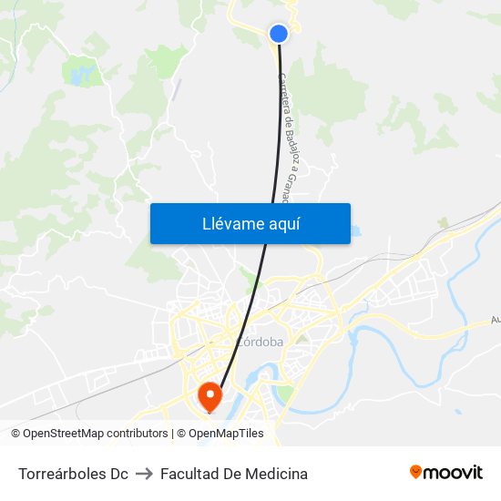 Torreárboles Dc to Facultad De Medicina map