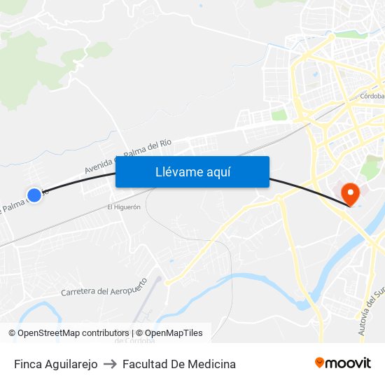 Finca Aguilarejo to Facultad De Medicina map