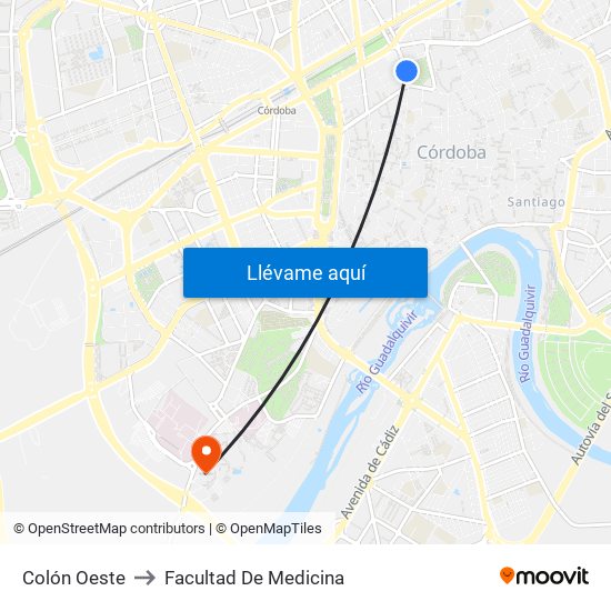 Colón Oeste to Facultad De Medicina map