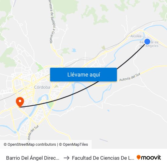 Barrio Del Ángel Dirección Prisión to Facultad De Ciencias De La Educación map